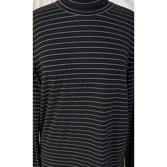 GAP Womens Large Black Striped Turtleneck Shirt - Picture 2 of 7